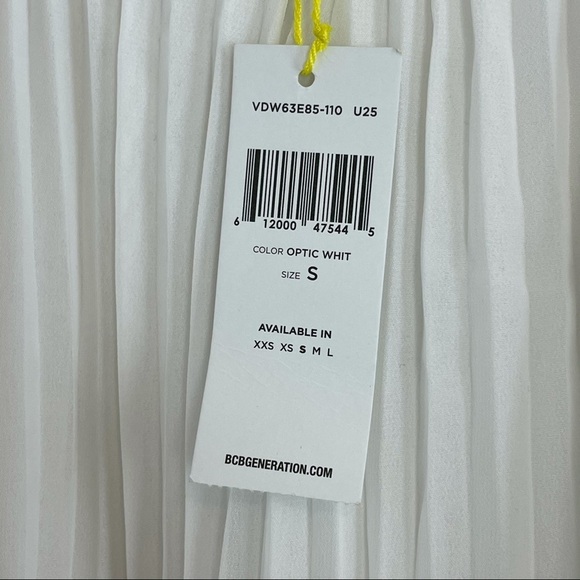 NWT BCBGeneration White Pleated Mini Dress size S - Picture 6 of 8